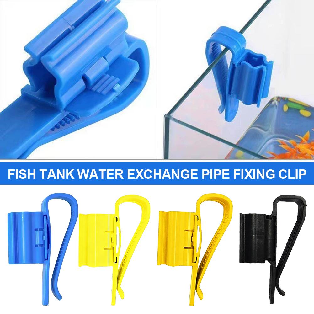 Aquarium Fish Glass - Fischbecken-Wasserwechsel-Clip, verstellbarer Rohrhalter für Aquarien-Siphonschlauch, starke