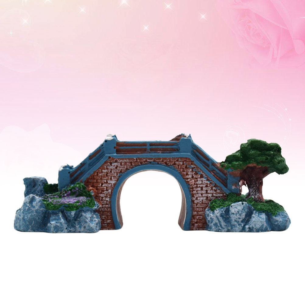 Aquarium Fish Bridge - Aquarium-Deko-Brücke aus Kunstharz, dekoratives Aquarium-Ornament, künstliche