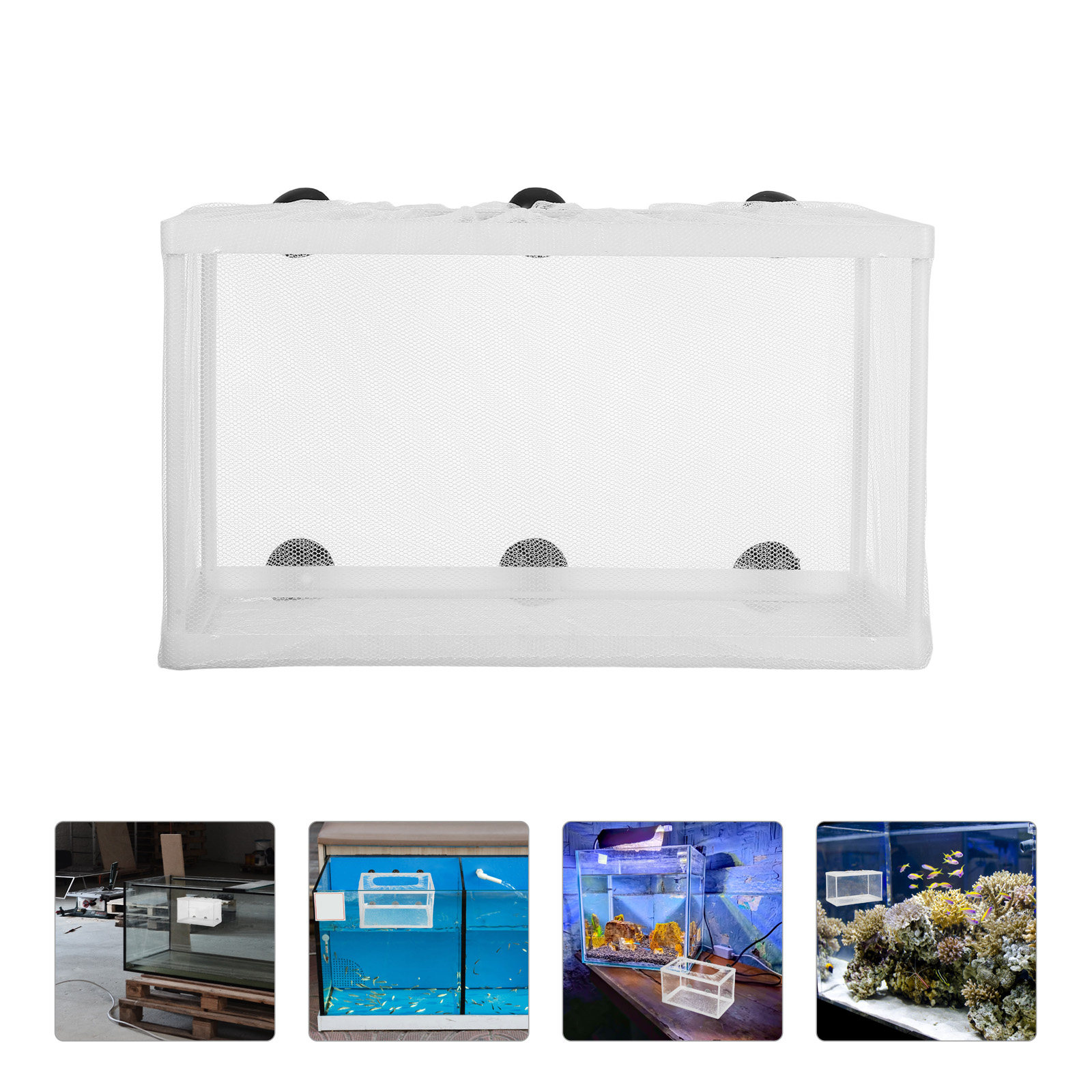 Aquarium Fish Big Size - Fischnetz-Aquarium-Brutkasten, großer Polyester-Netzbehälter mit Kunststoffrahmen und