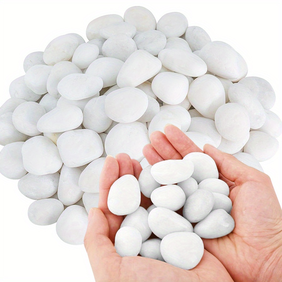 Aquarium Fish Only - 200/400g weiße hochglanzpolierte natürliche Kieselsteine 2-3cm