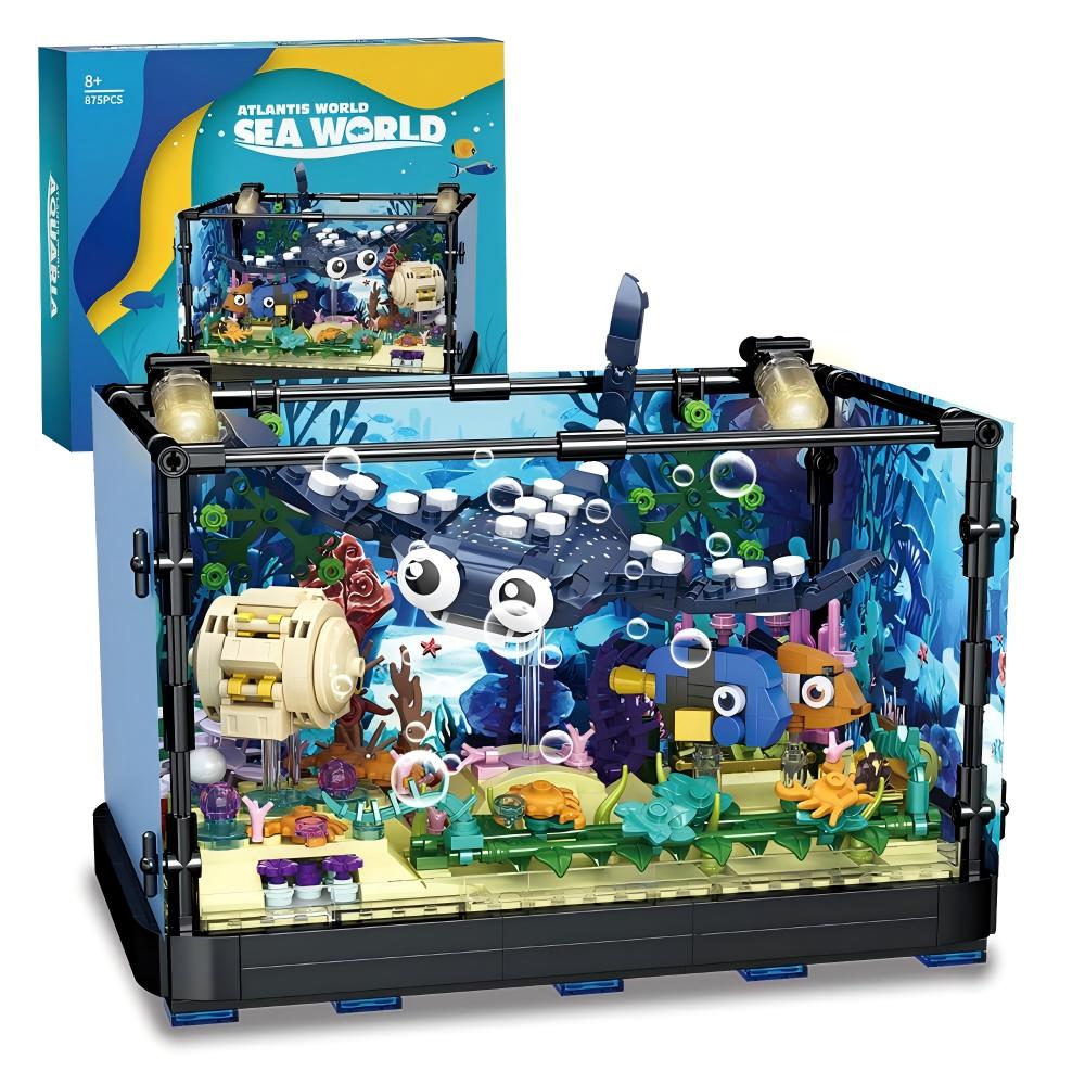 Aquarium Fish Lego - Fischbecken-Bausatz - Meerwasseraquarium-Spielzeug, Weihnachts-, Geburtstags- und