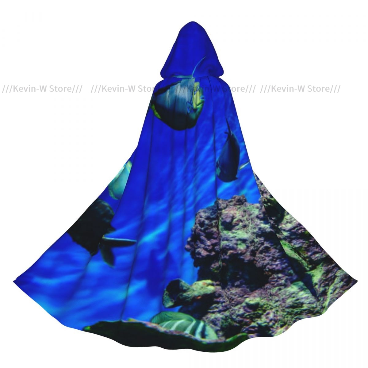 Aquarium Queen Fish - Unisex Hexenparty Wende-Umhang mit Kapuze für