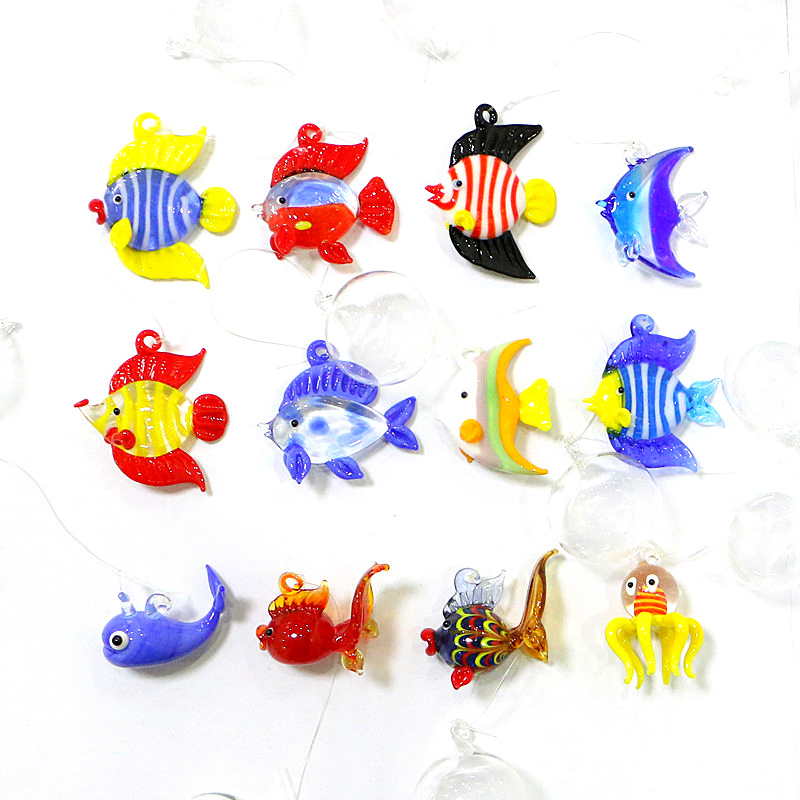 Aquarium Fish Glass - Handgemachte Kunst Meer Tier Statue Schwimmende