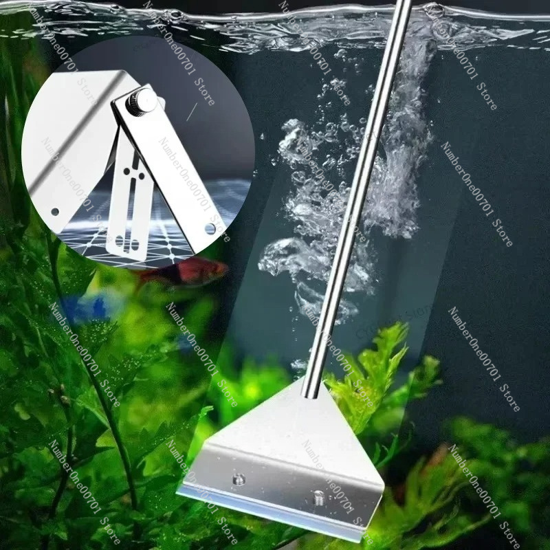 Aquarium Fish Glass - Aquarium-Reinigungswerkzeug, Flacher Sand-Algenentferner, Doppelfunktions-Glas-Algenentfernungsschaber, Haushaltsreinigungswerkzeug für