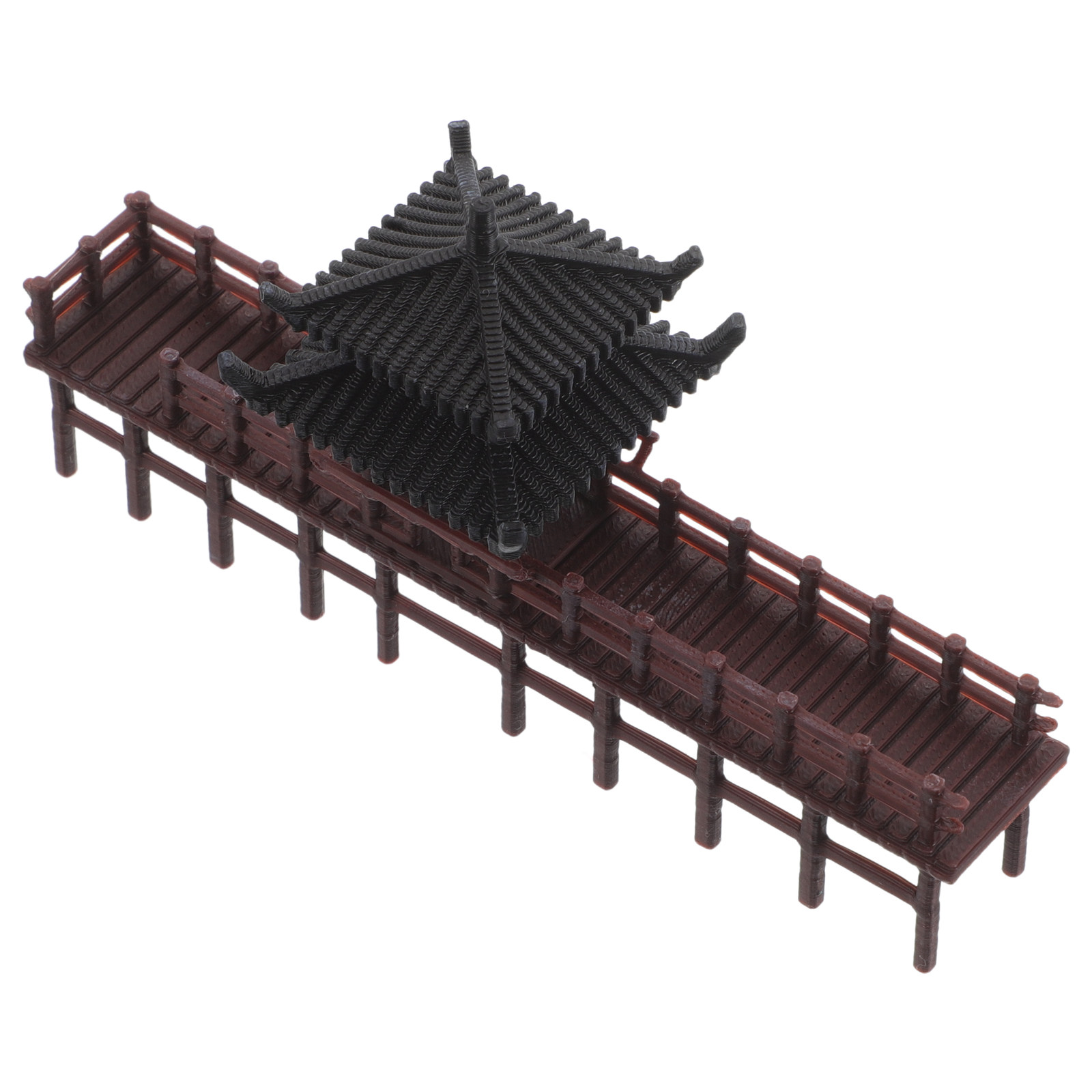 Aquarium Fish Bridge - Miniatur-Pavillon-Brücke im chinesischen Stil, elegantes Aquarium-Bonsai-Landschaftsdekor,