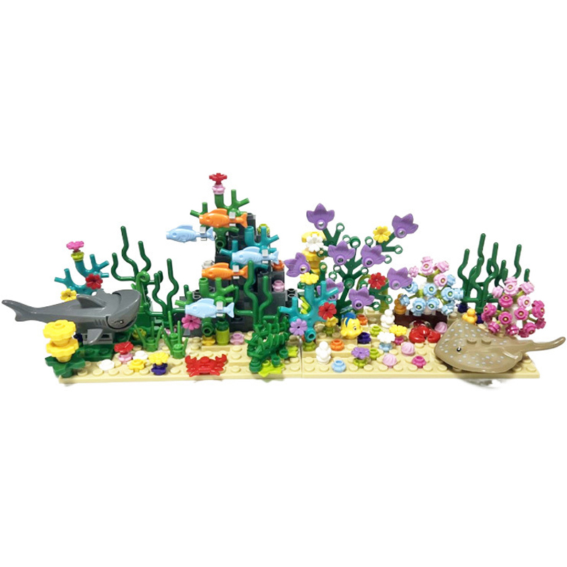Aquarium Fish Lego - City MOC Aquarium Unterwasserwelt Pflanzenszenen mit