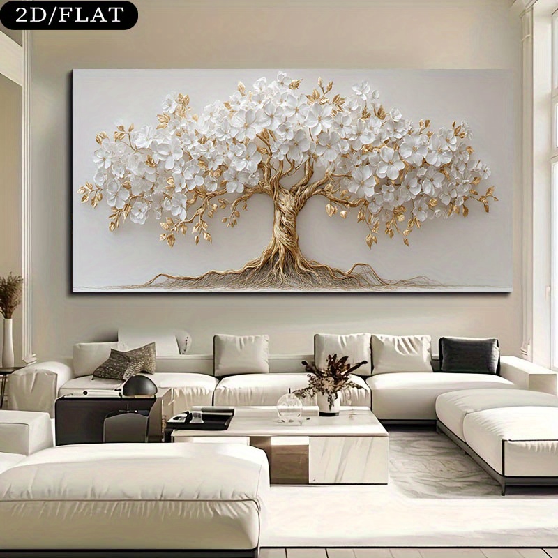 Live Plant Fertilizer - Großer Weißer Blumen-Druck auf Leinwand im